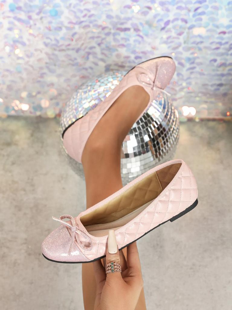 Mode Lackleder Ballerinas Damen runde Zehen weiche Sohle Schleife flache Schuhe Frau Arbeit Fahrschuhe große Größe 43 Ballerina