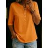 JPNTKY Women's Fashion Casual Solid Color Print Short Sleeve V Neck Blouses & Shirts