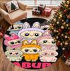 Labubu Pattern Round Rug, Indoor/Outdoor Mat, for Picnic, Gameroom, Bedroom, Office, Living Room, Home Decor Carpet, Birthday Gift