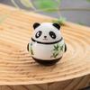 Japanese Ceramic Panda Doll Crafts Panda Tumbler Toy Lucky Charm Fortune Ornament Landscape Home Office Desk Decor