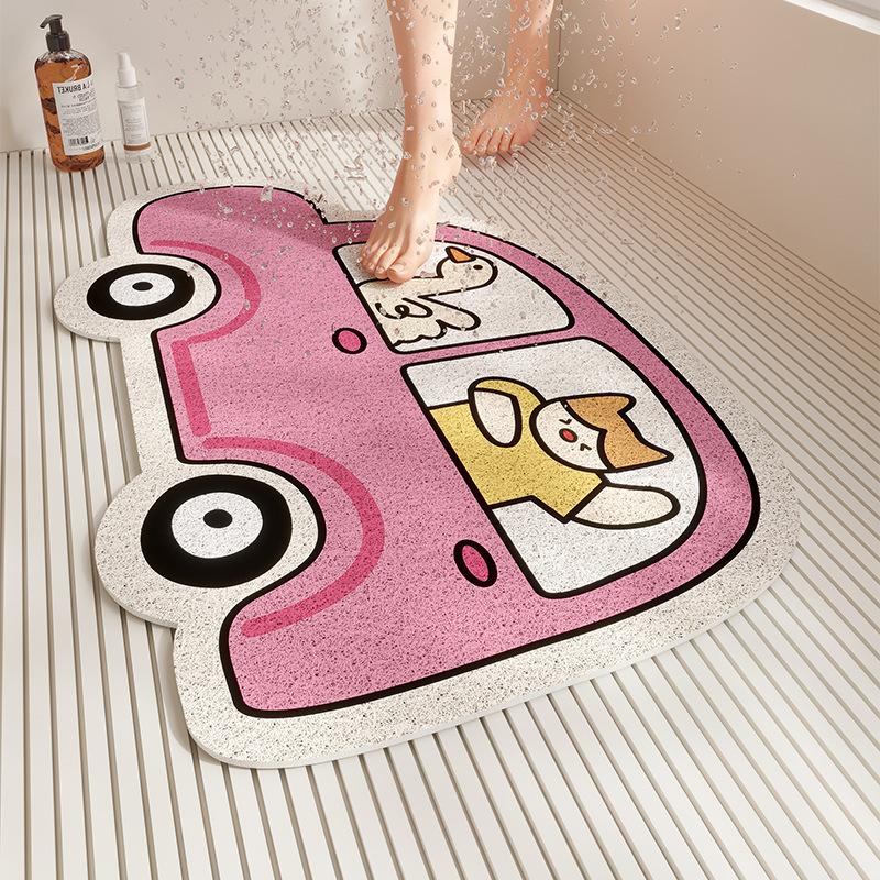 Silk Circle Bathroom Non-Slip Mat, Shower Room, Bathroom Floor Mat, Hollow Drain Drainage Mat, Children'S Bath Anti-Drop Foot Mat