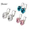 Small Face Effect Earrings 1 Pair Cubic Zirconia Drop Dangle for Women, Faux Modern Minimalist Jewelry Girls Crystal Hoop Levelback Earrings, Sparkly