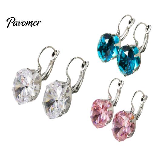 Small Face Effect Earrings 1 Pair Cubic Zirconia Drop Dangle for Women, Faux Modern Minimalist Jewelry Girls Crystal Hoop Levelback Earrings, Sparkly