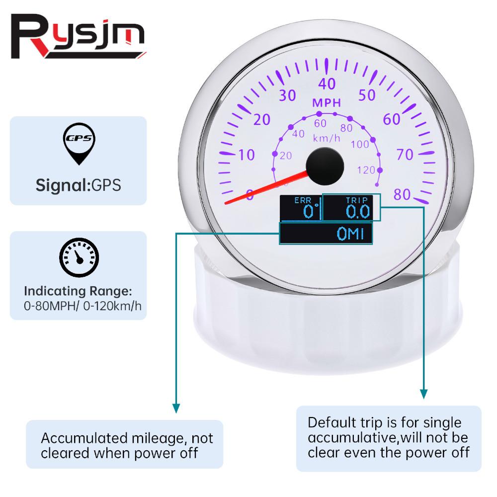 NEW 85mm 7 Color LED GPS Speedometer Odometer 0-120kmh 0-80MPH Speed Gauge COG TRIP Odometer Boat Car Truck Motorcycle 12V/24V