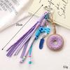 Creativity PU Leather Donut Pendant Woven Rope Letters Beaded Design Bag Charm Accrssories Hanging Piece A317 Bag Charm