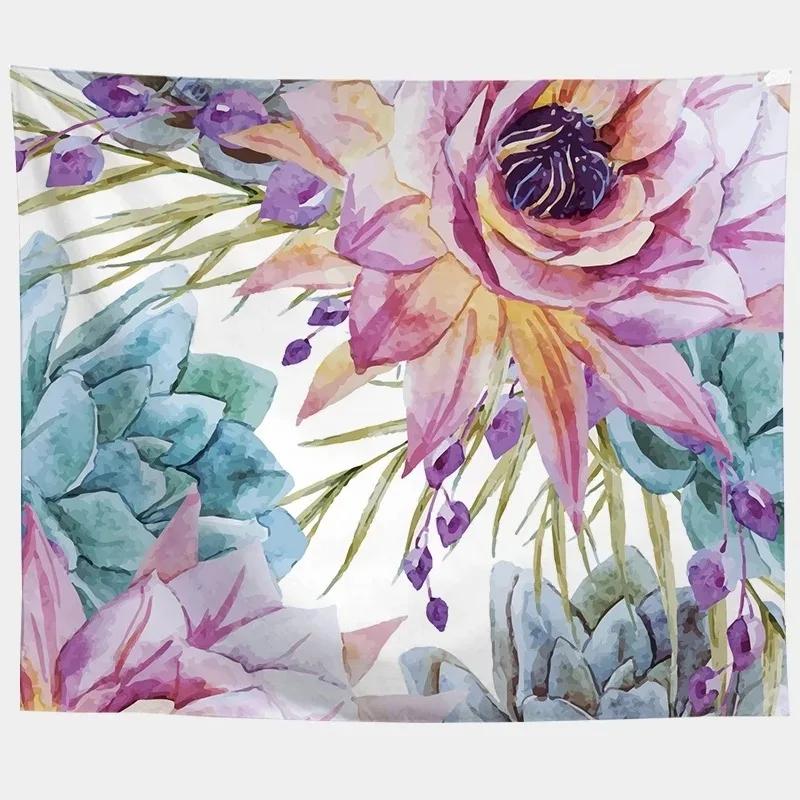 Desert Cactus Succulent Plant Pattern Tapestry Office Living Room Tapestry Home Wall Decoration Tapestry