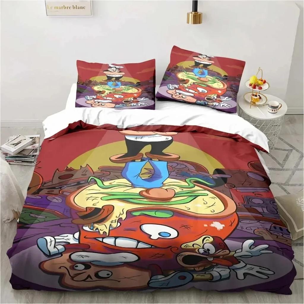 Edredón Torre de Pizza Estilo Pixel Clásico Juego Juego de Ropa de Cama Dormitorio Suave Moderno S Cómodo