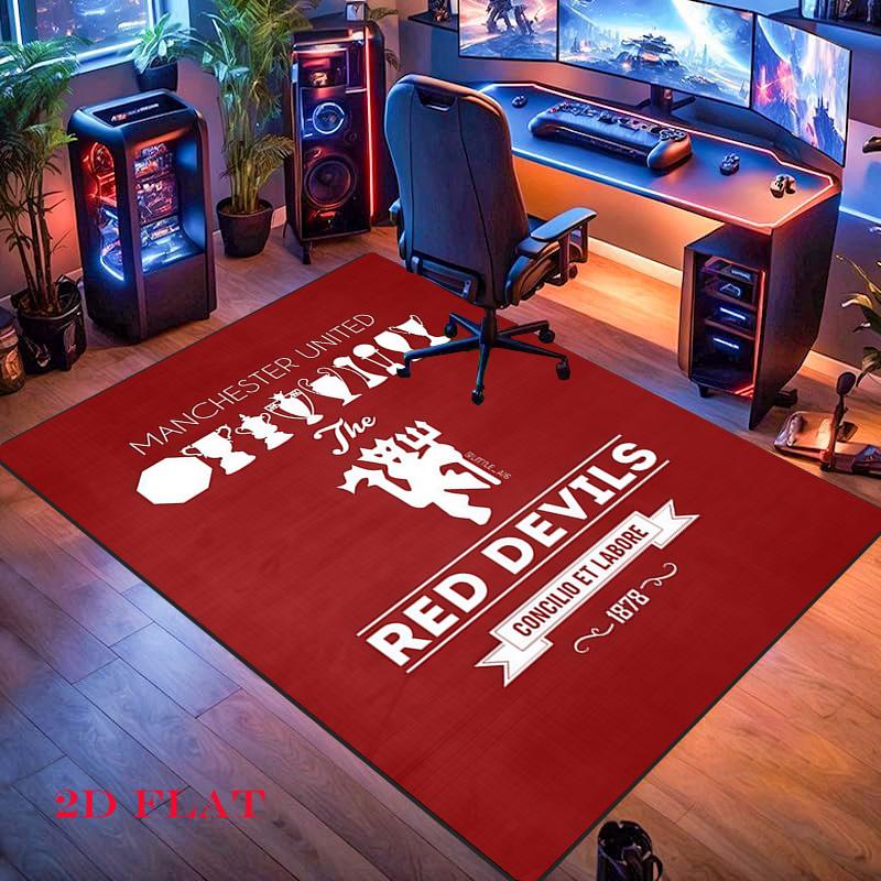 Man Utd Vloerkleed Tapijt voor Woonkamer Slaapkamer Huis Sofa Decoratie, Kinderspeel Antislip Vloermat