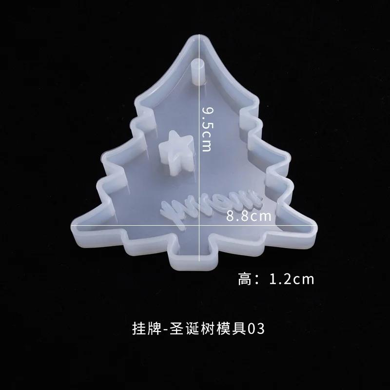 1PCS DIY Crystal Epoxy silicone mould Christmas Tree Elk Pendant Bag Ornament Decoration Silicone Mold