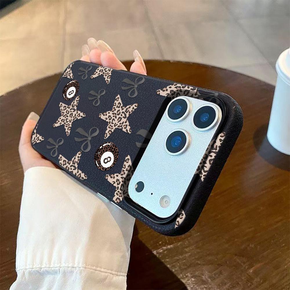 Leopard Print Bow Phone Case For IPhone 17 Pro Max Case For IPhone 13 15 14 11 12 16 Pro Max 16e 14 Plus Soft Cover Funda
