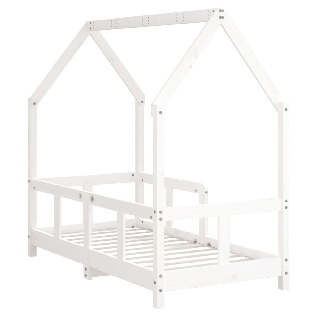 Kids  Bed White 70 x 140 cm Solid Pine Wood