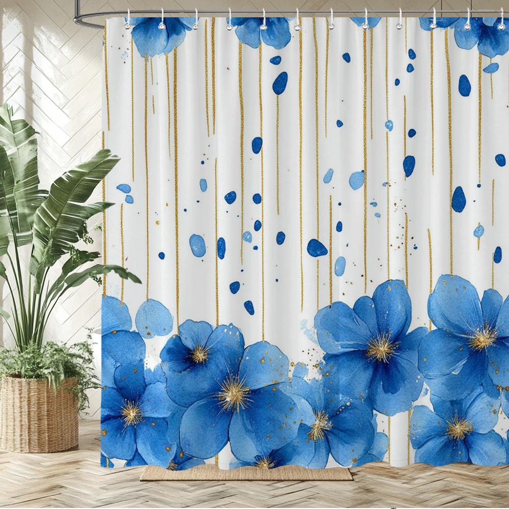 Beautiful Flowers And Butterflies Shower Curtain Bath Curtain Printing Polyester Bathroom Curtains For Home Decoration Curtain