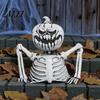Halloween Party Decor Skeleton Decoration with Green Light, Haunted House Yard Art Decor, Creepy Ornament Night Terror Prop for Garden Indoor
