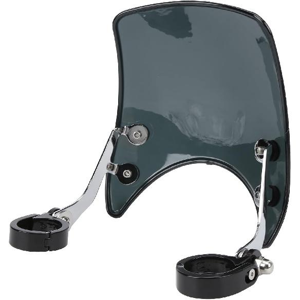 Retro Motorcycle Windshield, Black, Acrylic, Screw-in, Motorcycle Wind Deflector