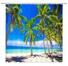 3D Shower Curtain Sunny Beach Seaside Landscape Printed Bathroom Curtain Waterproof Fabric With Hooks Home Decorate Bath Screen