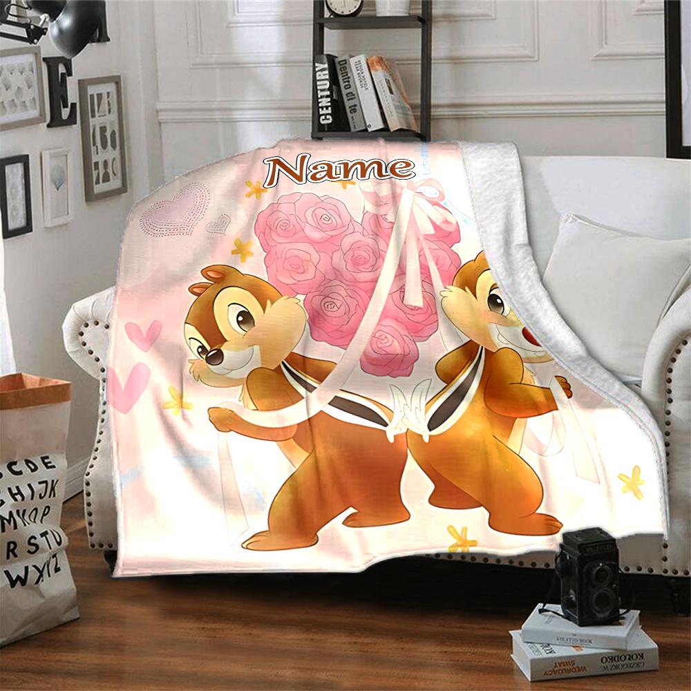 Coperta personalizzata con nome 'n' Dale Adventure per Divano e Letto, Coperta Peluche Accogliente e Morbida Super Morbida e Calda per Autunno e Inverno. 0908425