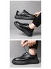Men's 2025 Retro Trend Thick Sole Height-Increasing Leather Loafers - Black/Brown