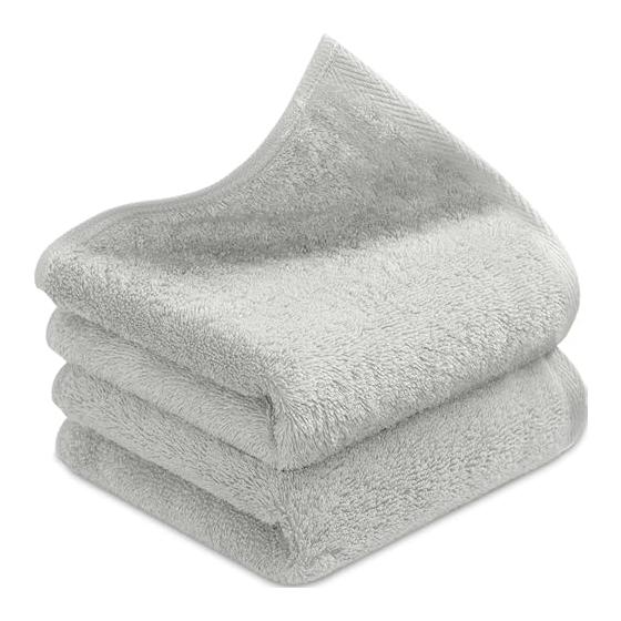 AYO Bath Towel Set of 2, Light Gray, Hotel Quality, Plush, 100% Cotton, Highly Absorbent, Durable, Solid Color, Low Lint, Giftable