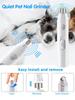 Electric Dog Nail Grinder Painless LED Light Pet Nail Grinder with Polisher Wheel 2-Speed Paws Nail Cutter for Pet Paws Grooming