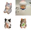 Wooden Lucky Cat Craft Decor With Cute Design For Home Office And Car Interior