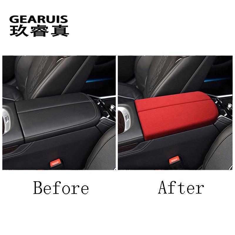 Suede Leather Car Wrapping ABS For BMW 7 Series G11 G12 2016-2022 Accessories Stowing Tidying Armrest Box Protect Cover