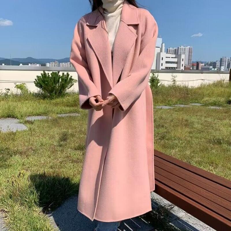 Autumn Winter Women Casual Loose Woolen Coat Vintage Solid Chic Outerwear Warm Soft Overcoat Female Fashion Cloak New Clothes
