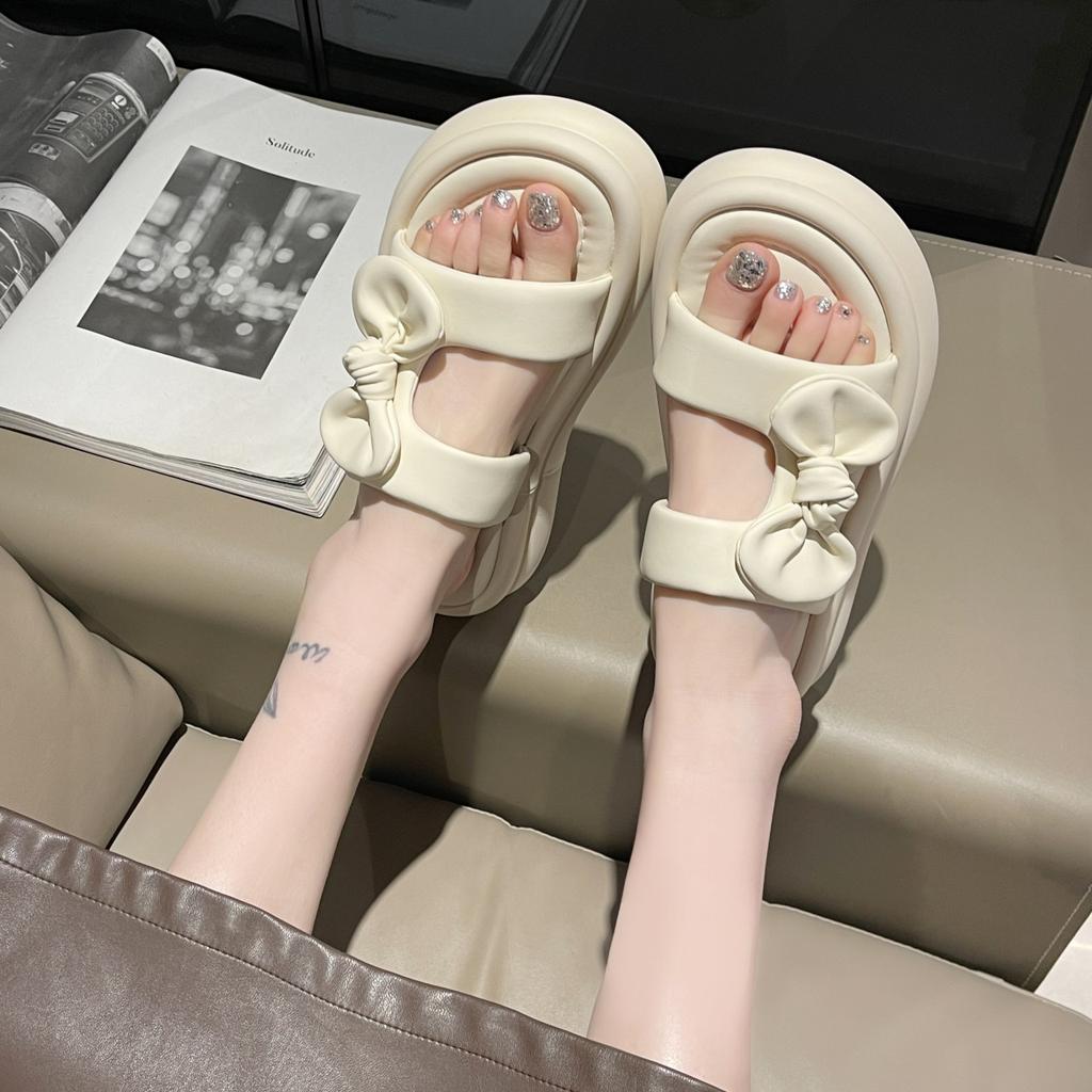 Thick-bottomed cool slippers for women's 2025 summer new casual soft-bottomed soft-sided muffin bottom heightening cool slippers for women