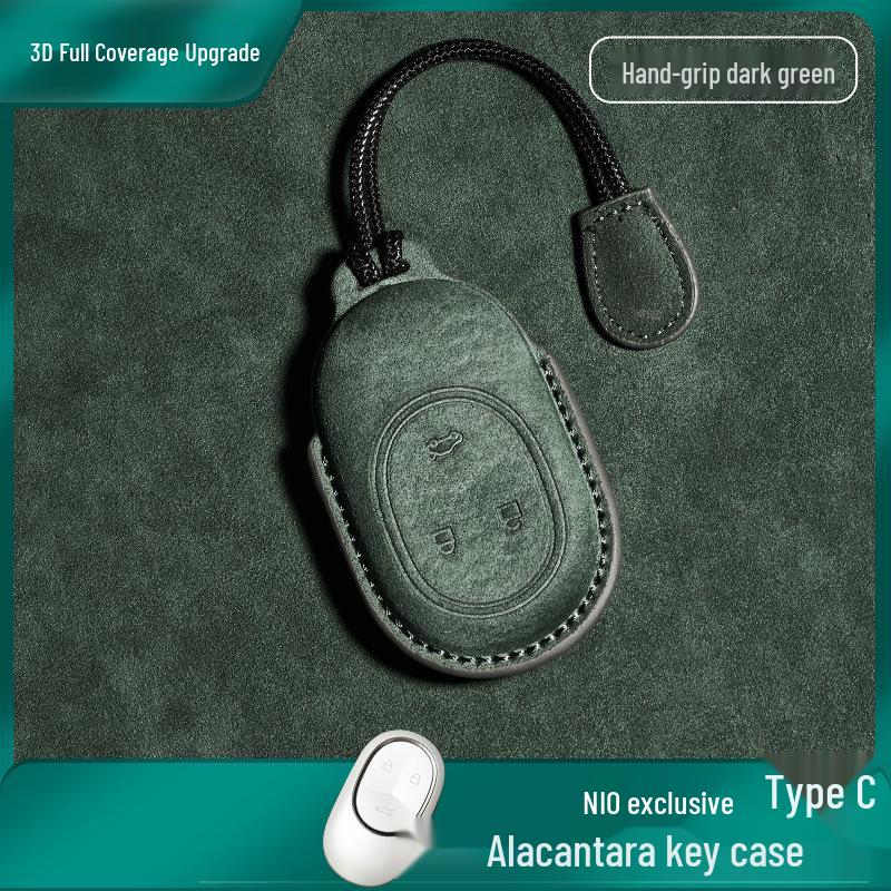 Nio Schlüsselhülle: Kompatibel mit ET5, ET7, ES6, ES7, ES8, EC6 - Nubuk Auto Schlüsselhülle mit Schnalle