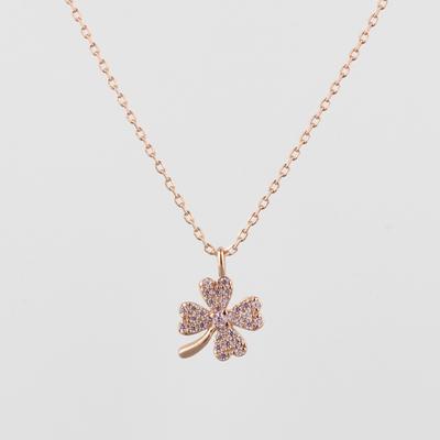 Collana Quadrifoglio Fortunato Catena Clavicola Femminile Temperamento Semplice Collana Regalo Rete Rossa Ing