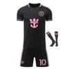 Miami Messi Fußballtrikot Set Kinder Sportausrüstung Schwarzes Jugend Trainingsset