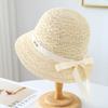 Sunhatsunhat Knitted Fisherman Hat With Ribbon And Metal, Bucket Hat Spring, Summer, Autumn, Windproof, Versatile Women