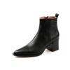 Fashion 2024 New Autumn Winter Genuine Leather Women Boots Fashion Pointed Toe Chelsea Boots Chunky High Heels Women Shoes Ankle Boots