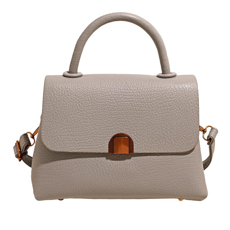 Light luxury simple and versatile commuter document handbag high-end lychee pattern women's bag new casual shoulder messenger bag