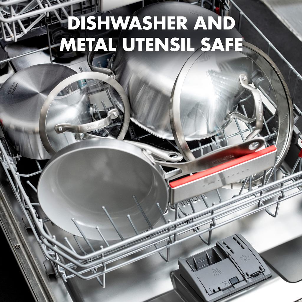 GreenPan Frying Pan 28cm IH Compatible Venice Pro Ceramic Coating Inside and Out Easy To Clean No Harmful Substances Used Safe and Secure Light Gray