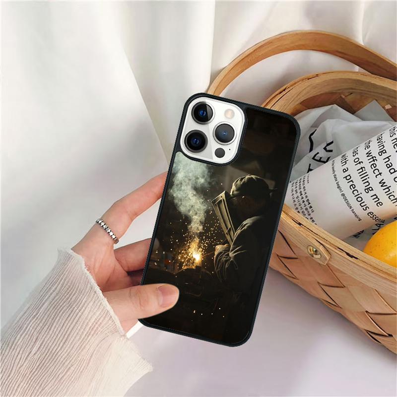 Welder Welding Hot Metal Worker Phone Case For for iPhone 17 Air 16 15 14 11 12 13 Pro MAX Plus coque Cover Shell