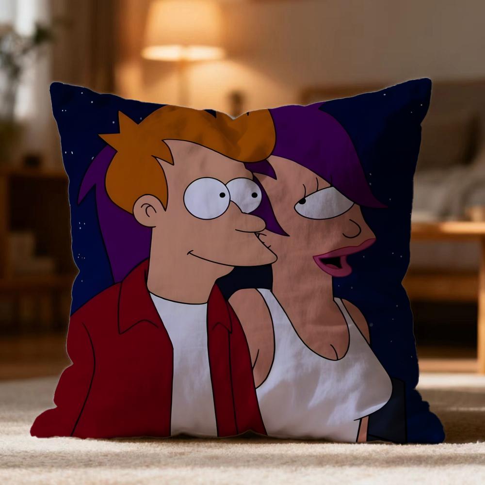 Popular FFuturamaes Cushion Cover Soft Washable Pillow Case Multi-Scene for Couch Bed Travel Office Use