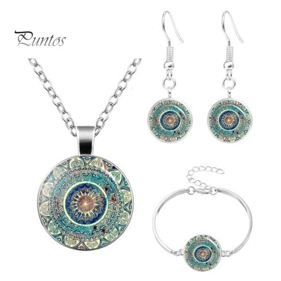 

3 шт./комплект женский комплект ювелирных изделий винтажный этнический стиль зажим-лобстер регулируемая длина крючок серьги браслет ожерелье комплект для леди вечеринка повседневные украшения серебряный