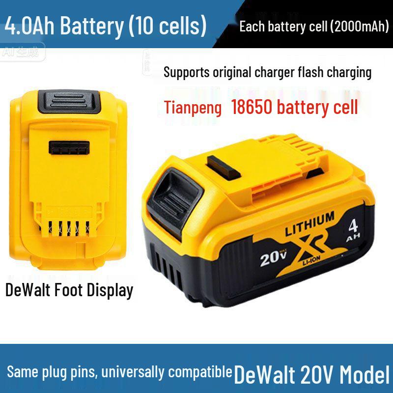 20-вольтовый литиевый аккумулятор для Dewalt: Угловая шлифовальная машина, Перфоратор, Электрический гайковерт, Совместимые с элементами Samsung