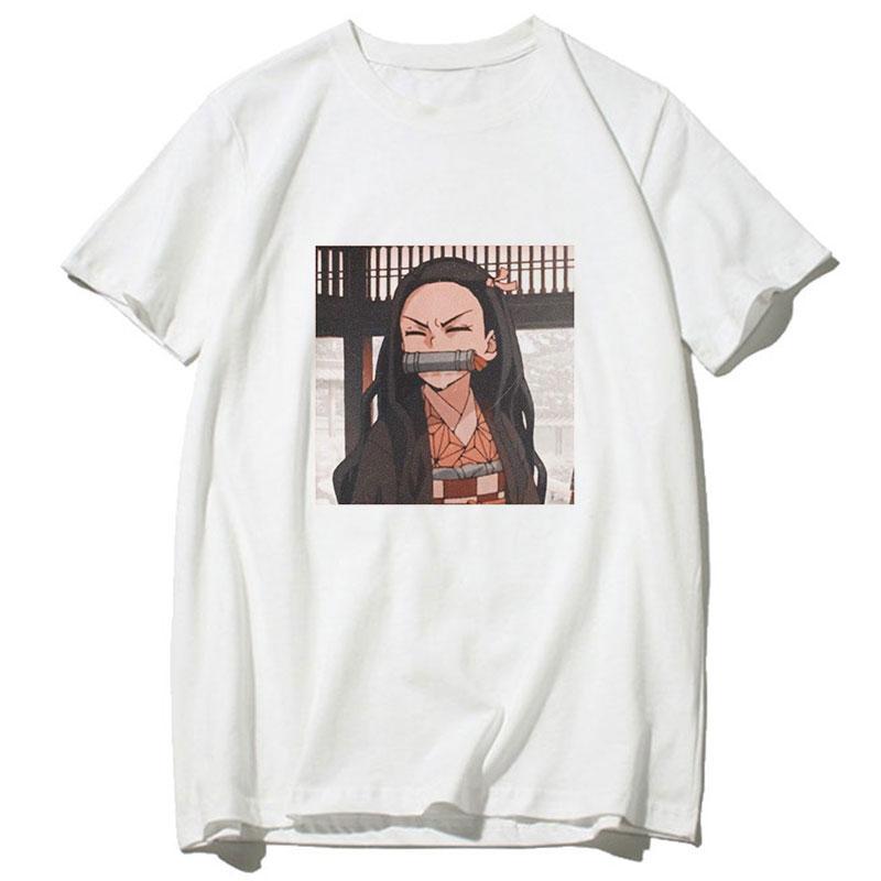 

Demon Slayer Cartoon Graphic T Shirt Japanese Kimetsu No Yaiba Anime Women Vintage Harajuku Casual Loose Streetwear Punk T-Shirt XXXL білий