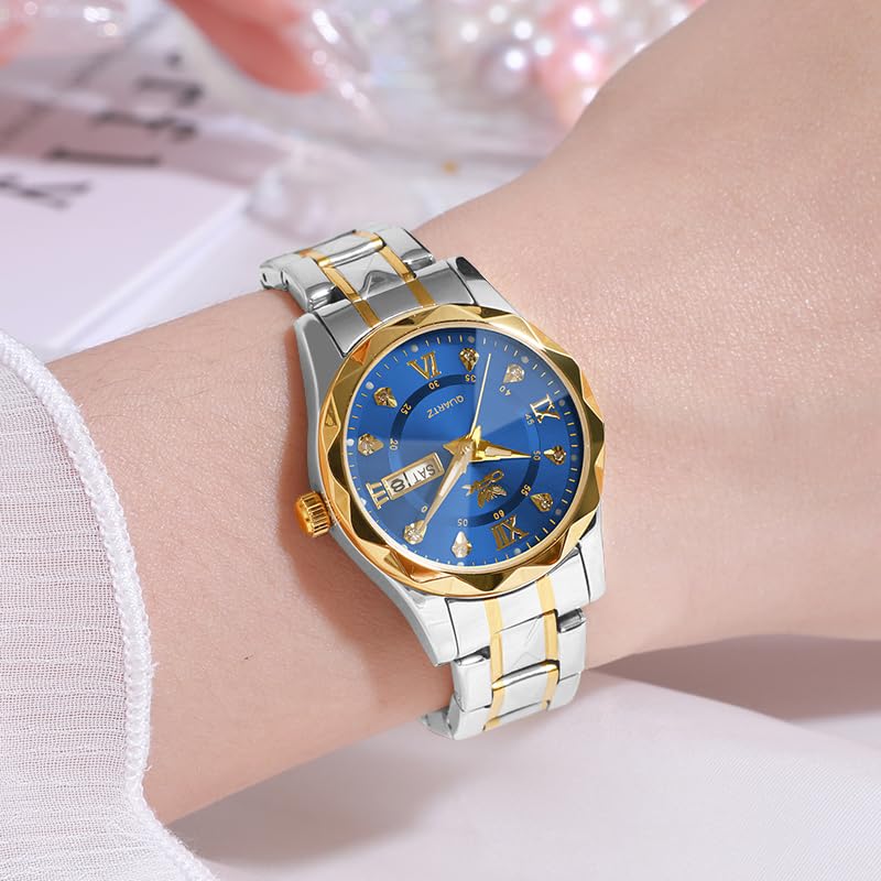 OPK Women's Watch Quartz Wristwatch Popular Simple Elegant Lightweight Easy to Read Waterproof Luminous blue