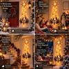 Weihnachts-Magie-Pfad Wandleuchte - LED leuchtende Weihnachtsszene Wanddekoration, Weihnachtsmann Schlitten Rentier Hängedekoration für Party