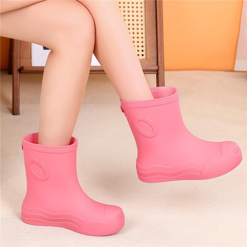 Women's Fashionable And Casual Anti Slip Waterproof Midsole Rain Shoes Rubber Shoes