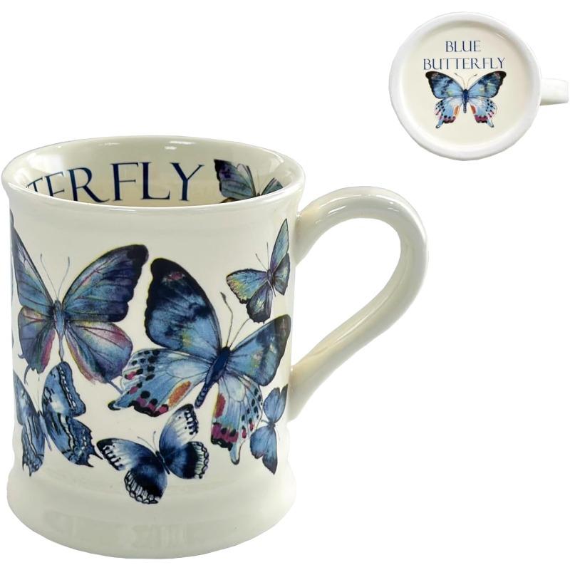 Butterfly Ceramic Coffee Mug Milk Cup Latte Mug,340ML Office Daily Tea Cup with Handle