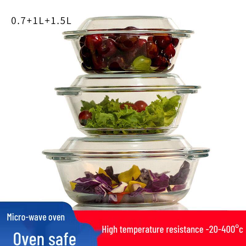 Fulevenz Nordic Heat-Resistant Glass Soup Bowl with Lid