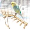 Wooden Bird Toy with Climbing Ladder Swing Long-tailed Parrot Cage Accessories Wood Parrot Swing Climbing Stand for Cockatiels