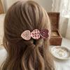 Sweet Check Love Button Hair Clip Side Bangs Girly Cute Duckbill Clip Heart Shape Hair Clip Hair Accessories For Women Gift