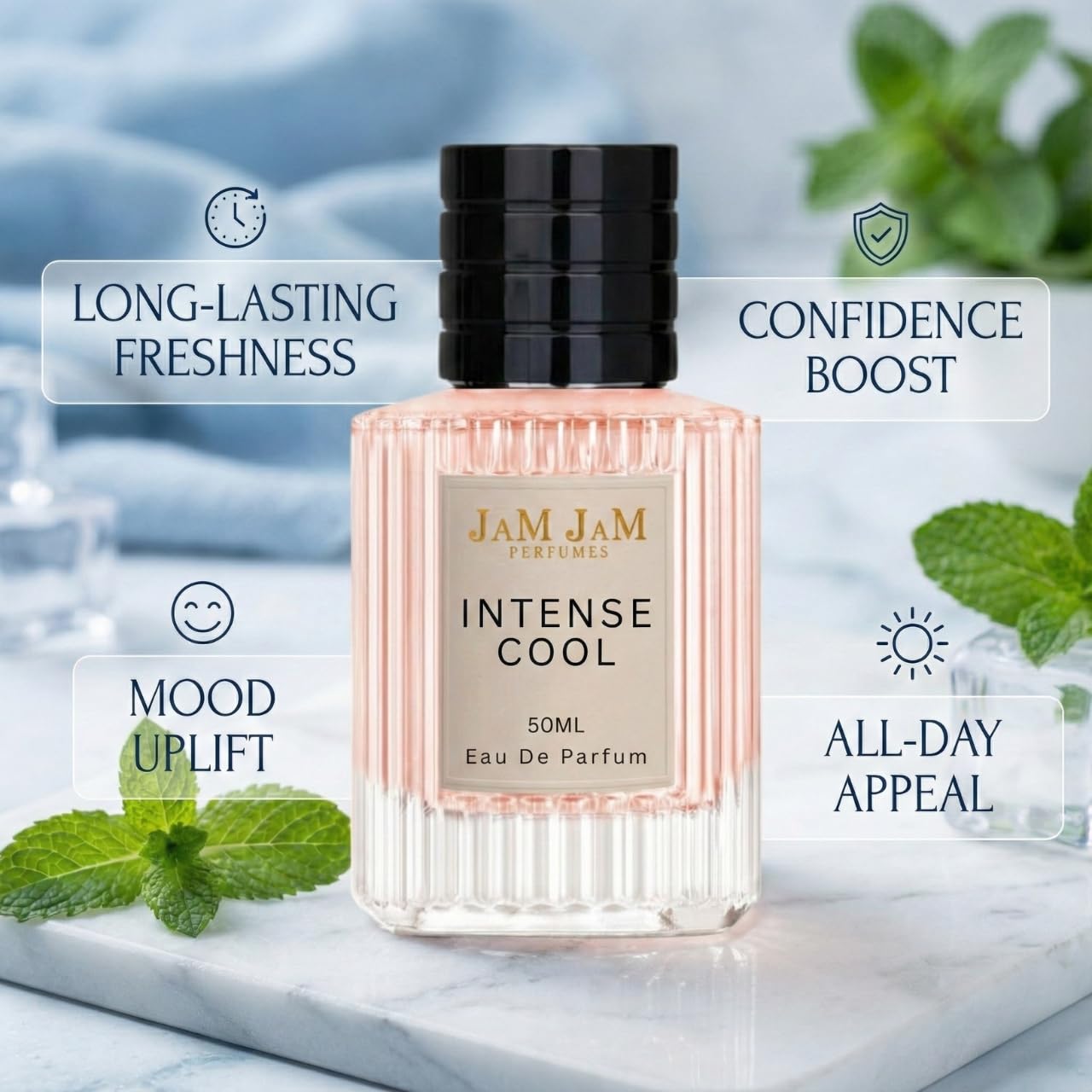 INTENSE COOL Perfume for Men | Perfume for Men Long Lasting Smell | Best Men Perfume with Earthy & Citrus Notes 50 ml