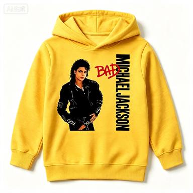 Felpa con cappuccio grafica Michajackson per bambini, felpa con cappuccio casual a maniche lunghe per ragazzi e ragazze, moda streetwear, abbigliamento per bambini
