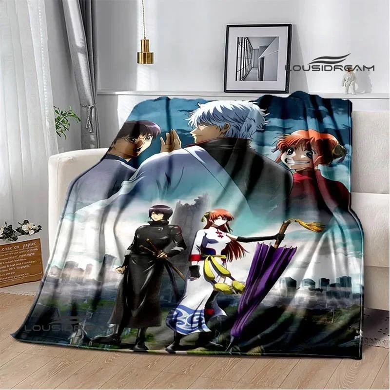 GINTAMA Cartoon Printed blankets Picnic blanket Warm Flannel blankets Home bed linings blankets for beds Birthday Gift