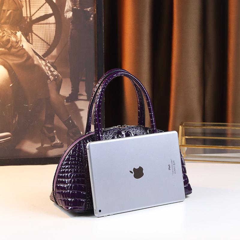 Business Commuter Solid Color Simple Atmospheric Crocodile Pattern Portable Ladies Handbag